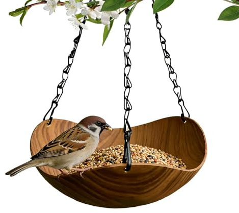Tuxuseo Baño para Aves Exterior - Bebedero de Madera Estilo Vintage,para Aves con Agua - para Patio Terraza Jardín Balcón Cercado Exterior Perico Monje