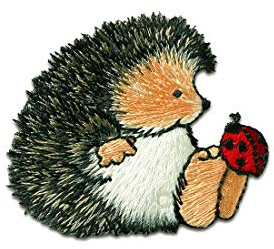 Catch the Patch Margaret Sherry Igel Käfer Tier Kinder - (Größe: 4,6 x 5,5 cm) – Aufbügler & Applikationen in verschiedenen Größen – Ideal für Kleidung, Schulranzen, Jeans & Rucksäcke