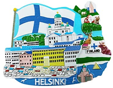 Helsinki Finland 3D Refrigerator Magnet Tourist Souvenirs Resin Magnetic Stickers Fridge Magnet Home & Kitchen Decoration from China