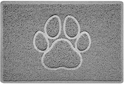 Nicoman Paw Embossed Shape Indoor Outdoor Dirt-Trapper Door Mat Washable Barrier Heavy Duty Doormat - (Watertight Rubber-Back, Small, Grey, 60 x 40cm)