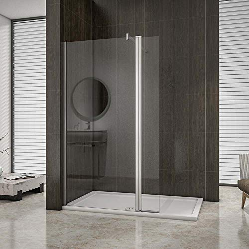 AICA paroi de douche pivotante 70x200cm+40x200cm paroi à l'italienne avec un retour