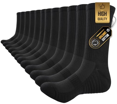 TANSTC Calcetines Altos Hombres Mujeres 39-42 Calcetines De Algodón De Deporte Ciclismo Futbol Running Invierno Verano Antiampollas Senderismo Trekking Skate Calcetines Largos Multipack 6 Pares, M