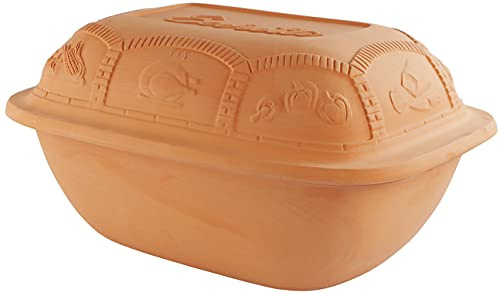 Eurita Clay Roaster, 7.2 Quart, Non-Stick Earthenware, Toxin-Free, Healthy Clay Pot Cooking, Versatile Cooking Dutch Oven, Digital Recipe and Instructions Included