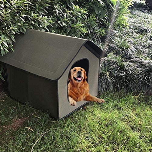 Settoo Hundehütte Outdoor Große Hunde, Eva Faltbarer Wasserdichtes Maschinenwaschbar Warm Haustier Nest Höhle Bett Haus, 46x38x36cm