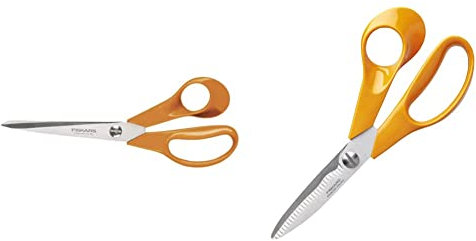 Fiskars 58128000 Ciseaux Classic Universels, droitiers 21 cm, Orange, Longueur & Ciseaux de cuisine, Longueur totale: 18 cm, Acier/Plastique, Classic, 1000819