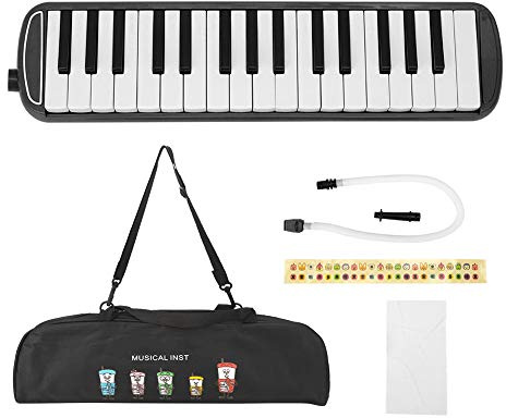 32 Key Piano Style Melodica Instrument with Mouthpiece Tube for Beginners Educational Music Air Keyboard Soprano