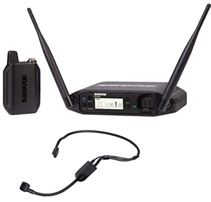 Shure GLXD14+/PGA31 Dual Band Pro Digital Wireless Mikrofonsystem für Redner, Künstler, Präsentationen - 12-Stunden Akkulaufzeit, 30m Reichweite | PGA31 Headset-Mikrofon, Einzelkanal-Empfänger.