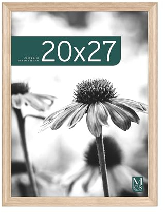 MCS Studio Gallery Classic 20x27 Poster Frame Natural Woodgrain Engineered Wood, Vertical & Horizontal Wall Hanging Large Picture Frame for Photos, Posters & Art Prints (1-Pack)