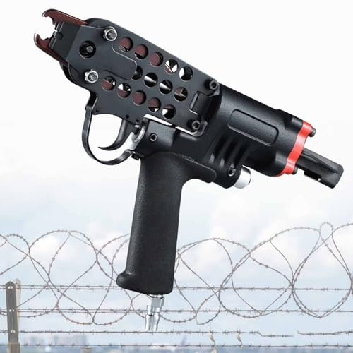 Pneumatisk Hog Ring Gun,Hog Ring häftapparat,C typ pneumatisk griskött ring pistol,Air Hog Ring Tång Verktyg Power C Ring Gun för fäktning,Trådburar,SC7E