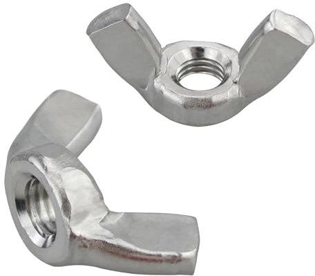 25 Stück Flügelmuttern Edelstahl Wing Nut Rostfreie Schmetterlingsmuttern Set zur Universellen Nutzung Schwerlast Zertifizierter Standard Flügelmutter für Anlagen DIY Tools Silber (M5)