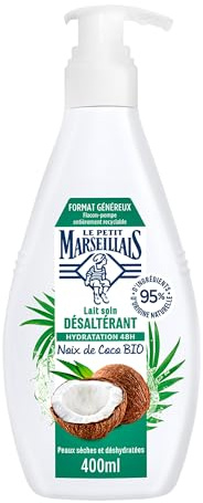 Le Petit Marseillais - Lait Soin Hydratant Réparation (Flacon-Pompe de 400 Ml) – Lait Corps pour Peaux Abîmées et Desséchées Hydratation 24H – Lait Corporel au Beurre de Karité,Aloes et Cire d'Abeille