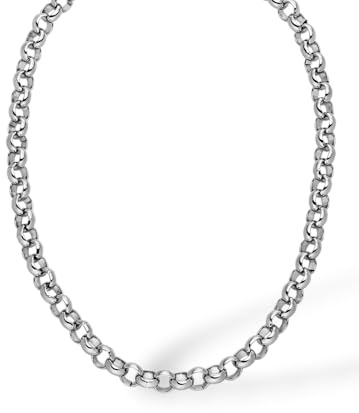 Purelei galakedja – statement halsband med stora kedjelänkar – rostfritt stål (guld 14K guldpläterad/silver/roséguld 18K) – 45 cm klassisk länkkedja för kvinnor