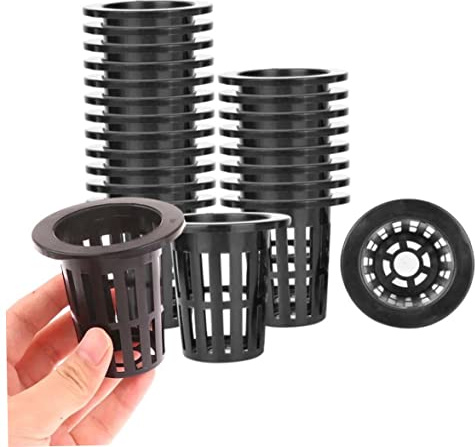 Hilai Pots en Filet hydroponique, gobelets en Filet, Panier en Plastique pour Plantation de Jardin, pépinière, Germination, 50MM, 50 pièces