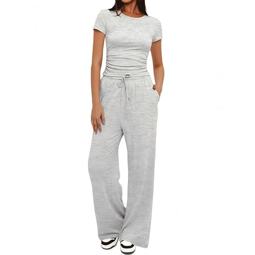 YKDLLF Sportivo Donna Completo Completi Sportivi Due Pezzi Sportiva Estiva Pantaloni Casual Elegante Completo Sportivo Tute da Ginnastica da Donna Estiva 2 Pezzi Homewear