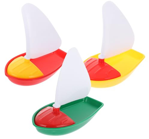 SHINEOFI 3-teiliges Badespielzeug-Set mit Segelbooten, Mini-Segelboote aus Kunststoff für Kleinkinder, Wasserspielboote für Badewanne Und Pool
