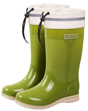 Generisch Bottes en caoutchouc antidérapantes pour femme - Bottes de pluie imperméables à tige large - Bottes de jardin - Bottes en caoutchouc pieds nus - Bottes de pluie - Bottes de trekking