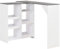 vidaXL Bartisch mit Beweglichem Regal Bartresen Stehtisch Tisch Tresentisch Bistrotisch Küchentheke Frühstückstisch Küchentisch Weiß 138x39x110cm