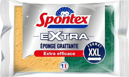 SPONTEX - Scheuerschwamm XXL Extra - 2 extra effektive Schwämme - Größe XXL
