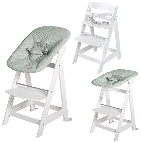 roba Born Up Treppenhochstuhl, Set 2in1, 'roba Style frosty green', mit Liegefunktion, ab Geburt