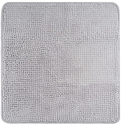 fluffy® WC-Vorleger für Wand-WCs mit Rutschfester Unterseite (50 x 50 cm, Grau)