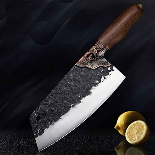 Muxel Cuchillo de cocina especial decorado. El cuchillo de carnicero forjado a mano, afilado y muy bien equilibrado. Será tu fermentación favorita. Cuchillo de carnicero y hacha. Para profesionales y