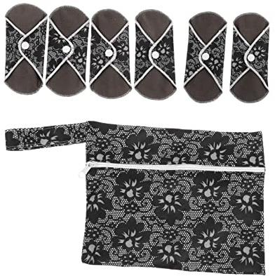 HEALLILY Serviettes Hygiéniques Lavables Pour Femmes Enceintes 6 Pièces Avec De Rangement Confortables Et Écologiques Protection Hygiénique Femme Maternité Post-Partum