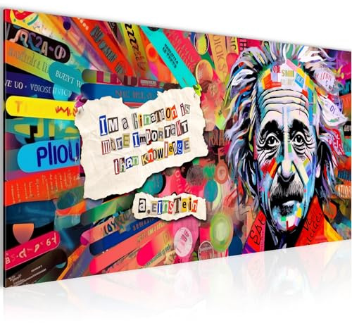 Runa Art Cuadro Decorativo Einstein Street Art 1 Parte Moderno Cuadro Lienzo no Tejido para Sala Banksy Style Colorido 044912a