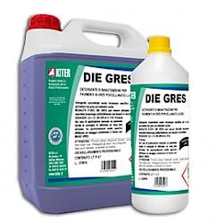 Detergente senza aloni Kiter Die Gres ad acidità controllata per pavimenti in gres porcellanato lucido e opaco, ceramica, granito e pietre silicee. Profumo frutti, 5 lt