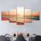 QYYAMDEQ Wandbilder Mit Rahmen 5 Teiliges Leinwandbilder Thailändischer Strand Sonnenaufgang 5 Platten Poster Wandbild Kunstdrucke Büro Küche Schlafzimmer Wandbilder Wohnzimmer xxl