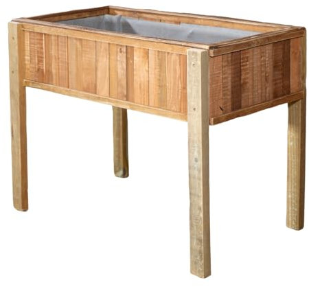 Mesa de Cultivo 102X52X74 cm. Huerto Urbano Vintage con Maderas recicladas y Estilo único.VIDAHUERTO