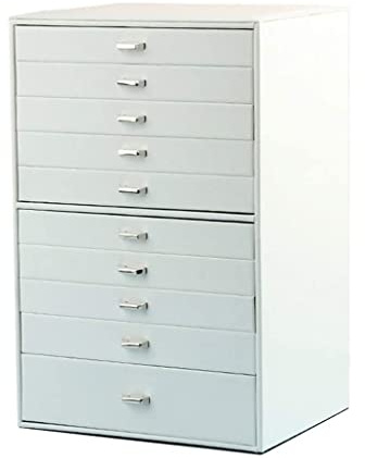 BSWRTH Display per Gioielli a 10 Strati Extra griglia di gioielleria con cassettiera Orecchini in Pelle Finta Anelli Collana Vale per Le Donne. Organizzatore di Orecchini (Colore: A, Dimensione: