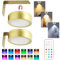 HASAIKA® Luce per Quadro Senza Fili Ricaricabile, Telecomando Luce Per Quadri, 2 Pezzi Lampada a Parete, 12 Temperature di colore, dimmerabile con funzione timer (oro)