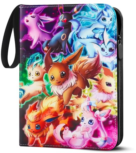 LYAILOOGXL Album da collezione per Pokemon 900 carte Grande, raccoglitore per carte Pokemon da collezionare e scambiare, materiale PU con superficie impermeabile con 50PCS di copertine rimovibili