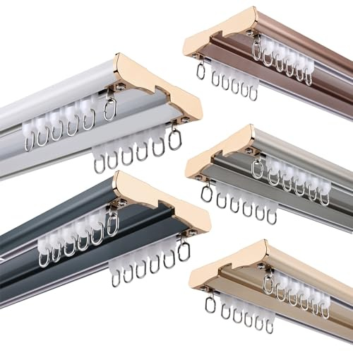 HeavyDu Takfäste med dubbla spår och skenor, glidspår för rumsavdelare och tung aluminium (250 cm)