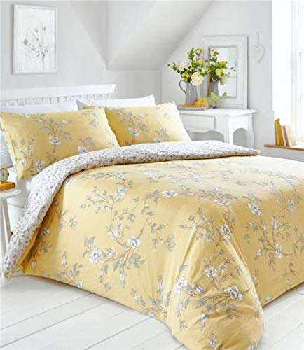 Homemaker Country cottage bedding floral design pretty quilt cover duvet sets (Yellow,Double)