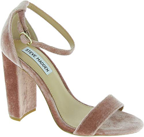 Steve Madden Carrson Blush Sandalias de tacón Alto para Mujeres en Terciopelo Rosa Polvo - Número de Modelo: 91000213 0W0 09005 09003 - Tamaño: 41 EU
