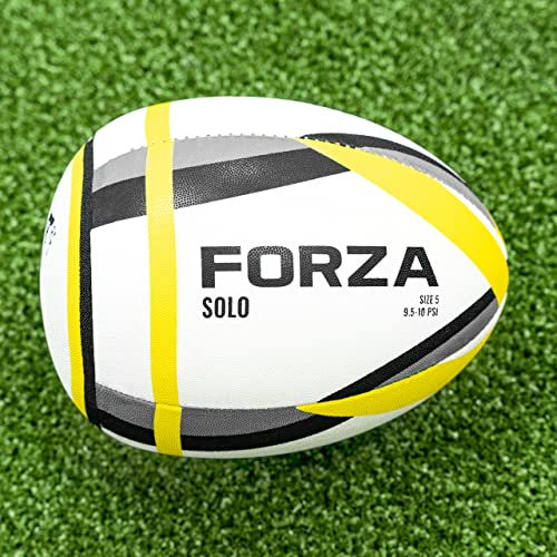 FORZA Rebounder Rugby Trainingsball - Größe 4 Rugby Ball | Verbessen Sie Ihre Reaktionszeiten, Reflexe und Passgenauigkeit | Halb Rugby Ball | Rugby Training Ausrüstung (Größe 5)