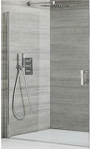 Milano Portland Chrome Single Hinged Frameless Shower Door - 900mm