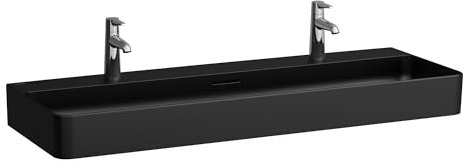 Lavabo Laufen VAL, bajo encimera, 1 agujero para grifo, con rebosadero, 1200x420mm, H810289, Color: Negro Mate