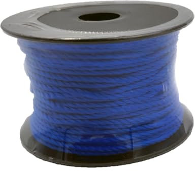 Abio Maurerschnur 50m Blau Polyethylen Ø 20 mm Knotenfest Reißfest Belastbar Richtschnur auf Spule Bauschnur Lotschnur Pflasterschnur Blau 1x50m