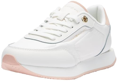Tommy Hilfiger Damen Runner Sneaker Essential Runner Sportschuhe, Elfenbein (Pink Bloom), 40