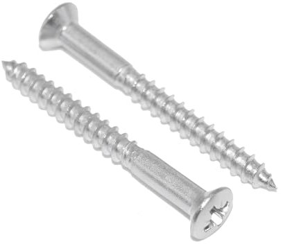 Lot de 6 vis à bois - 3 x 16 - En acier inoxydable A2/V2A, à tête fraisée cruciforme, tête fraisée bombée - Pozidrive - DIN 7995 - Inoxydable