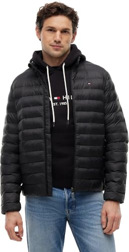 Tommy Hilfiger Chaqueta reciclada para hombre, MW0MW39990, otras chaquetas, color negro, talla M, negro (negro), M