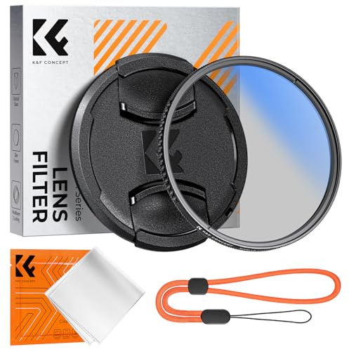 K&F CONCEPT 77mm Circular Polarizer Filter with Lens Cap Cleaning Cloth Optical Glass Ultra Slim 18 Multi-Layer Coatings Polarizing Filter for Camera Lens (K-Series)