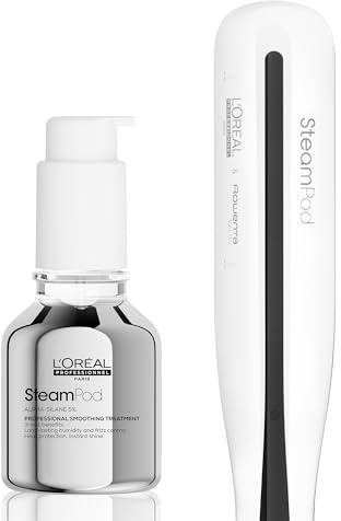 SteamPod 3 – Piastra a vapore professionale 2 in 1: levigatura e wavy, strumento + cura lisciante concentrata, L'Oréal Professionnel