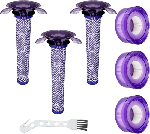 Upgrade V8 Staubsauger Filter Ersatz Kit für Dyson V7 V8 Akku-Staubsauger Tier Extra SV25 SV37, 3Stück Nachmotorfilter und 3Stück Sternvormotorfilter Teilenummer 965661-05, 967478-05