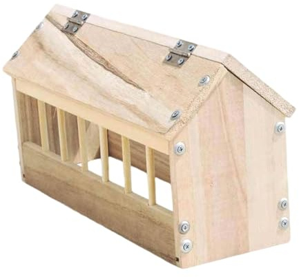 Ziociura Comedero de Madera para Palomas, Comedero para Pollos, Suministros para Aves, Plato de Madera para Alimentar Aves, Comedero para Aves, Comedero para a, 40cm