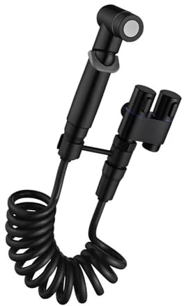 Elegante pulverizador manual para inodoro, válvulas de control doble, manguera larga, manguera de baño, ducha, bidé, accesorio de mano