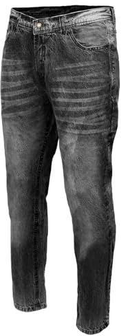Milwaukee Leather MDM5000 Men's City Limit Black CE Armored Motorcycle Riding Denim Jeans Pants Reinforced w/Aramid Fibers - 38