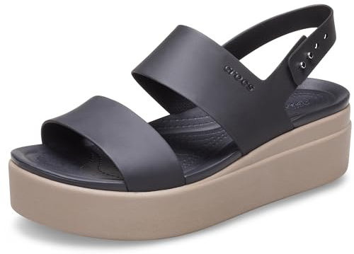 Crocs Brooklyn Low Wedge, Sandali Donna, Black Mushroom, 42/43 EU